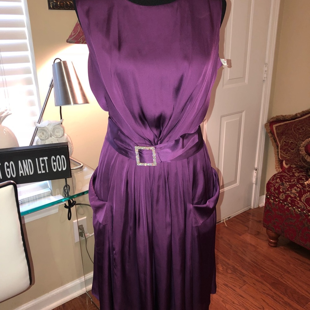 Purple Belted Dress 👗 w/Bling around the buckle
